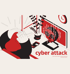 Cyber Attack Isometric Background