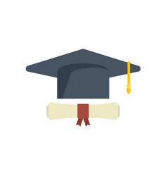 Degree Cap Icon Flat School Diploma