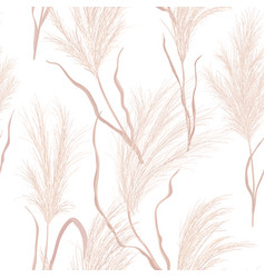 Dry Pampas Grass Seamless Pattern