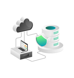 Isometric Concept Analyze Cloud Server Database