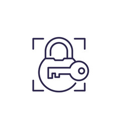 Lock And Key Security Line Icon For Apps And Web