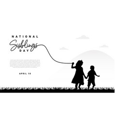 National Siblings Day Banner Poster Isolated