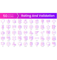 Set Of Rating And Validation Icons Gradient Style