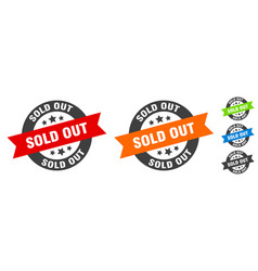 Sold Out Stamp Round Ribbon Sticker Tag