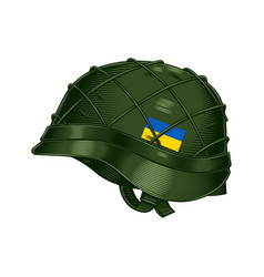 Soldier Ukraine Army Helmet Line Art Vintage