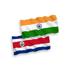 Flags Of India And Republic Of Costa Rica