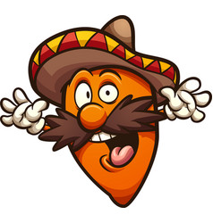 Happy Mexican Chili Pepper Clip Art Illust