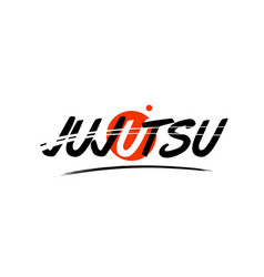 Jujutsu Word Text Logo Icon With Red Circle Design