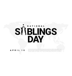 National Siblings Day Banner Poster Isolated