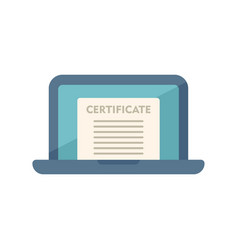 Online Certificate Icon Flat Degree