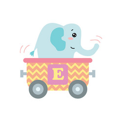 Alphabet Train Carriage With Elephant And Letter E