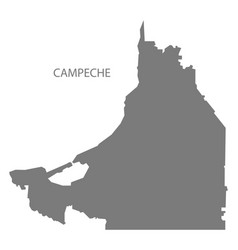 Campeche Mexico Map Grey