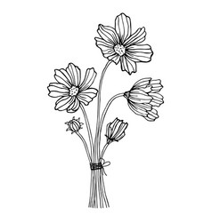 Cute Sketch Bouquet Simple Flowers