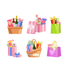 Gift Baskets Boxes And Bags Set Shopping Bag