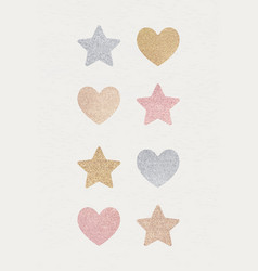 Glitter Heart And Star Sticker Set