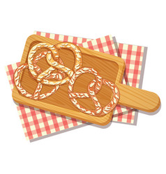 Almond Pretzel Bread On Wooden Tray