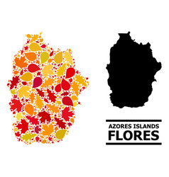 Autumn Leaves - Mosaic Map Azores - Flores