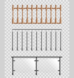 Set Stair Railing Or Handrail Realistic