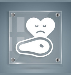 White Steak Meat Icon Isolated On Grey Background