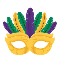 Yellow Mardi Gras Mask