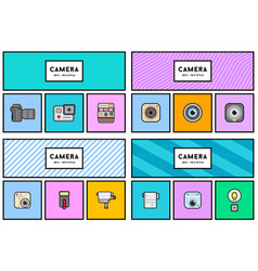 80s Or 90s Stylish Photo Camera Icon Set