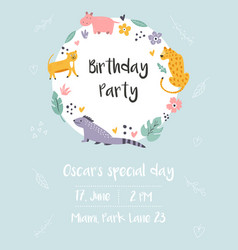 Baby Shower Birthday Invitation Card With Animals