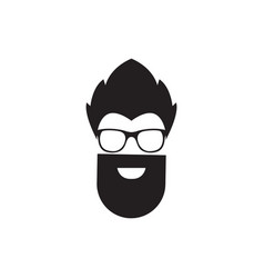 Cartoon Bearded Man Icon Logo