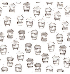 Hand Draw Coffee Cup Pattern Coffee Take