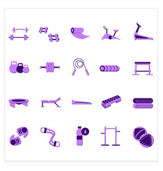 Home Gym Equipment Flat Icons Set