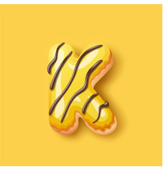 Donut Icing Yellow Upper Latter - K Font Donuts