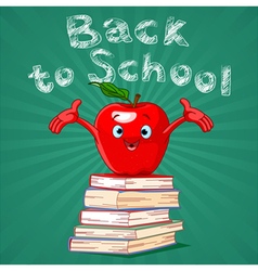 Back To School Green Desk Apple Royalty Free Vector Image