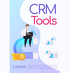 Crm Tools Poster Flat Template Businessman