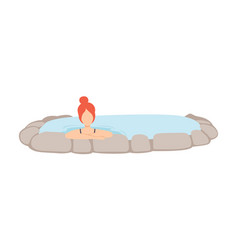 Girl Relaxing In Hot Outdoor Jacuzzi Young Woman