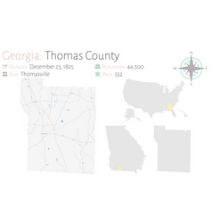 Map Thomas County In Georgia