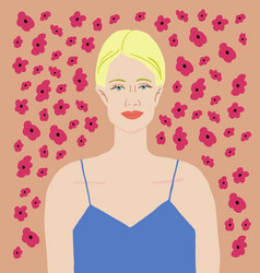 Portrait Of The Beautiful Blond Woman In