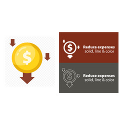 Reduce Costs Isolated Flat Costs Line Icon