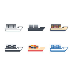 Container Sea Vessel Ship Icon Collection