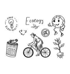 Ecology Background Zero Waste Hand Drawn Eco