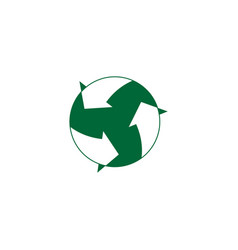 Green Round Recycle Negative Space Symbol