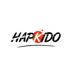 Hapkido Word Text Logo Icon With Red Circle Design