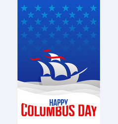 Happy Columbus Day Flyer With Flagship