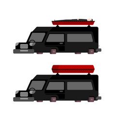 Hearse And Coffin Cartoon Style Funeral Car