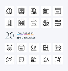 20 Sports Activities Line Icon Pack Like Game