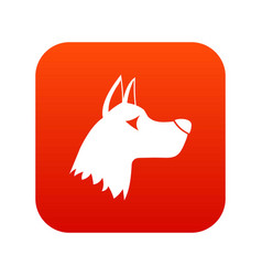 Doberman Dog Icon Digital Red