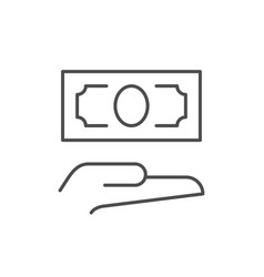 Giving Money Line Outline Icon