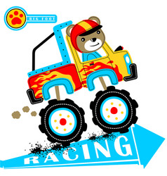 Monster Truck Cartoon With Funny Driver