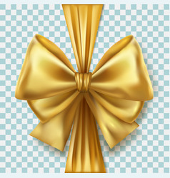 Realistic Golden Tied Bow