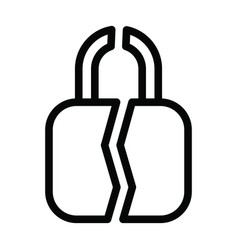 Broken Lock Thick Line Icon For Personal