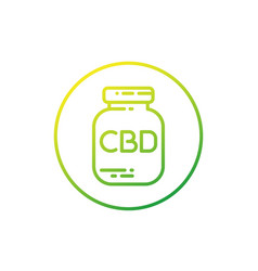 Cbd Oil Bottle Line Icon