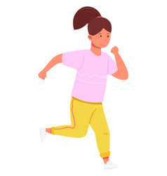 Running Girl Character Active Kid Cardio Exercise